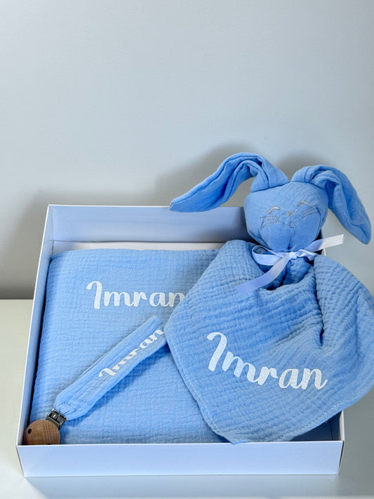 Coffret Carnet de Santé + Attache Tétine + Doudou lapin