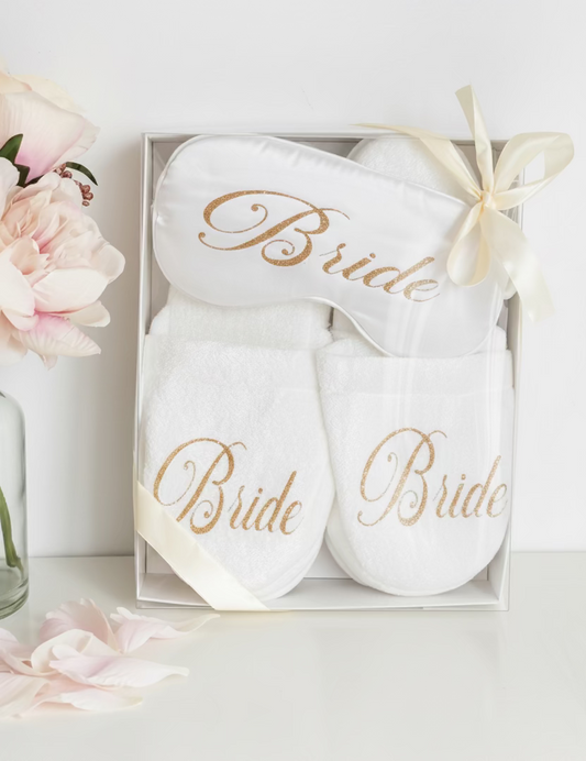 Coffret Pantoufles Bride + masque de nuit