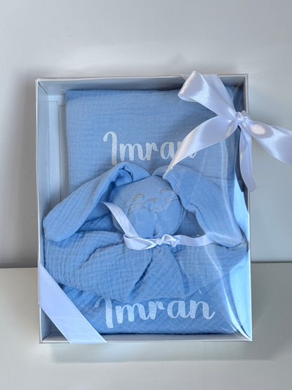 Coffret Protège Carnet de Santé + Doudou lapin