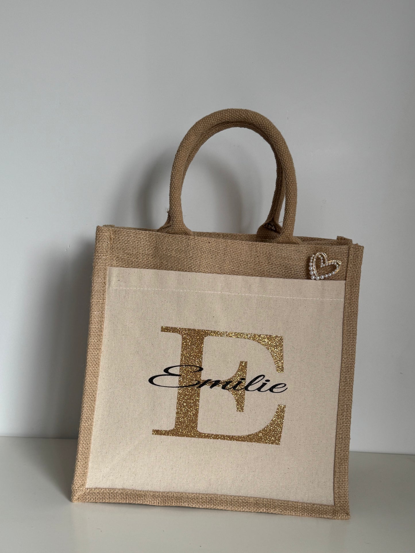 Petit Sac Cabas en jute + accessoires
