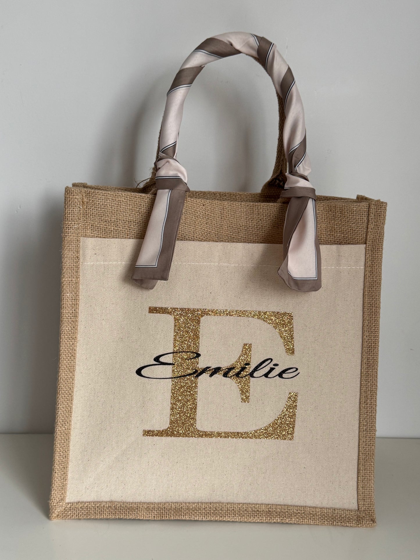 Petit Sac Cabas en jute + accessoires