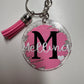 Porte clé Prénom Initiale Pailleté