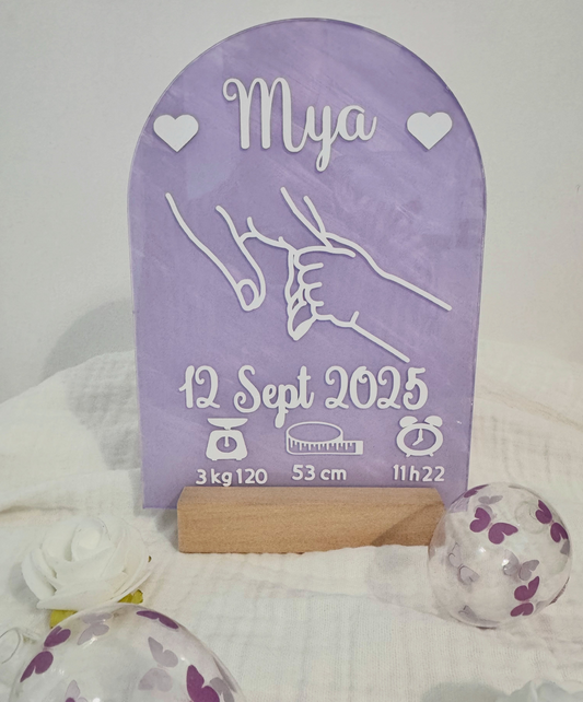 Panneau de naissance personnalisé